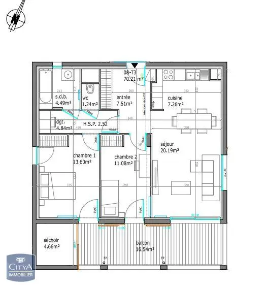 Photo 3 Appartement 3 pièces 69.5m²