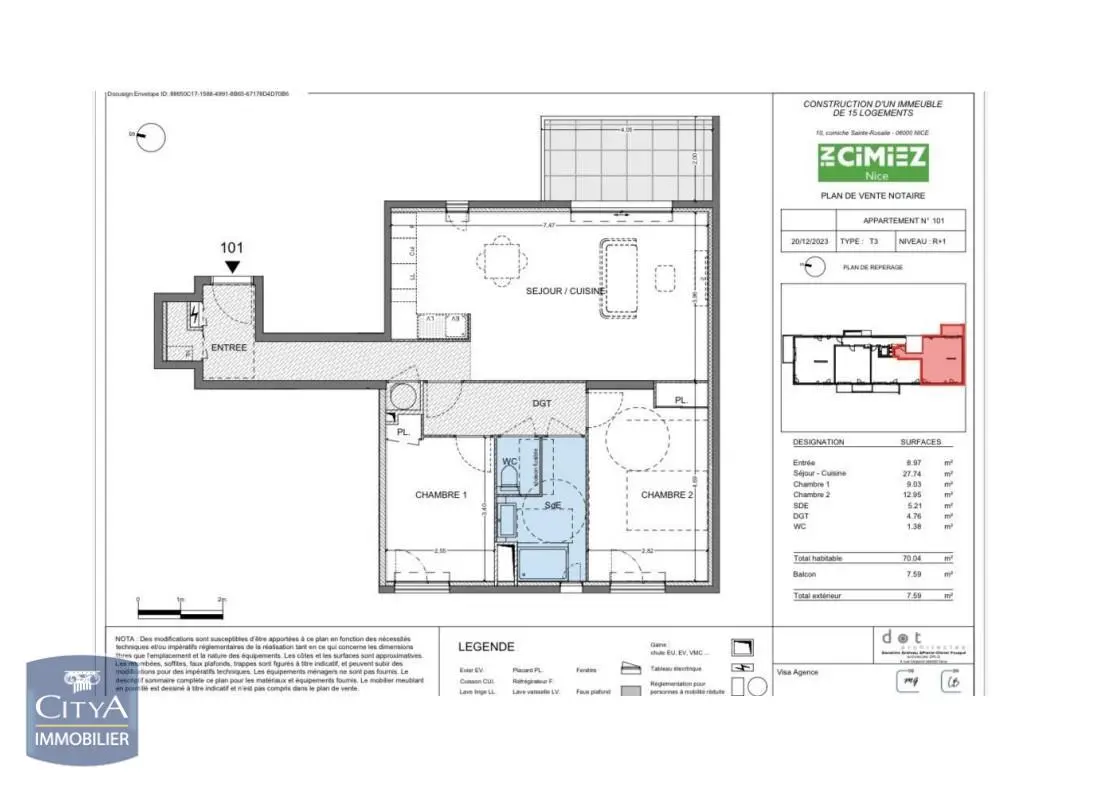 Photo 1 Appartement 3 pièces 70.04m²