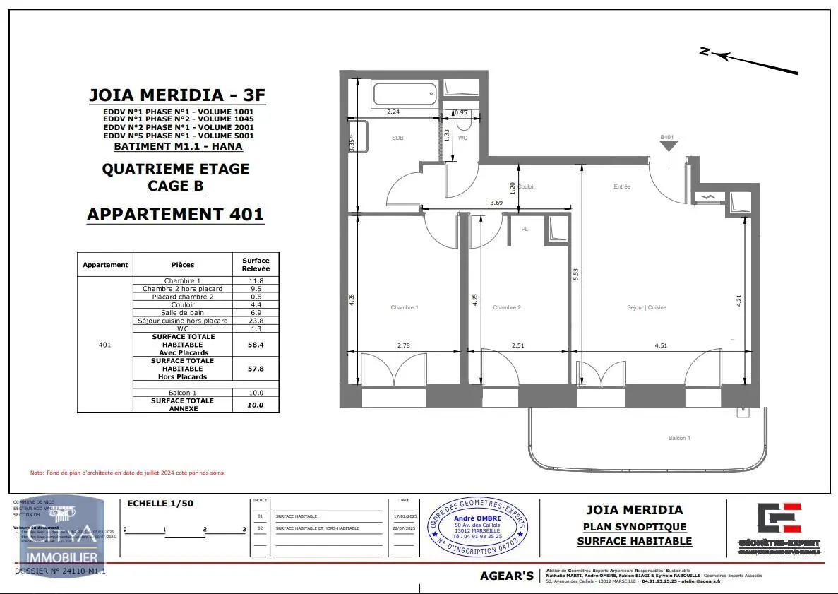 Photo 1 Appartement 3 pièces 58.4m²