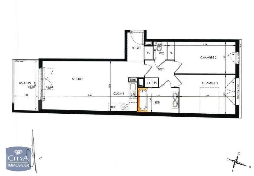 Photo 2 Appartement 3 pièces 63.05m²