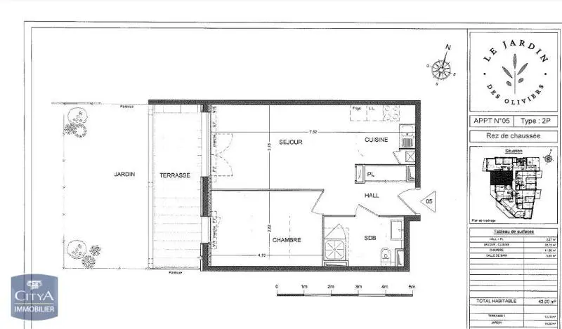 Photo 1 Appartement 2 pièces 42.81m²