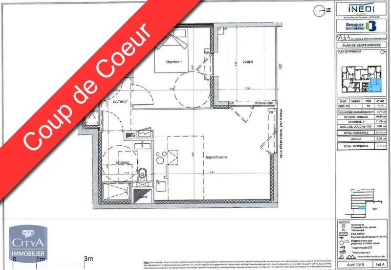 Photo 1 Appartement 2 pièces 39.88m²