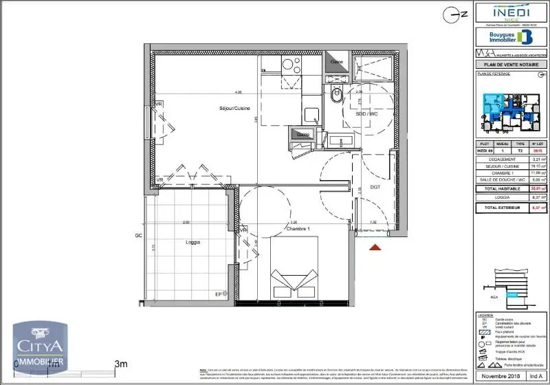 Photo 1 Appartement 2 pièces 38.51m²