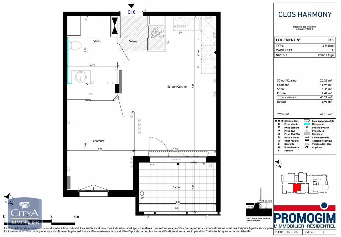 Photo 1 Appartement 2 pièces 40.22m²