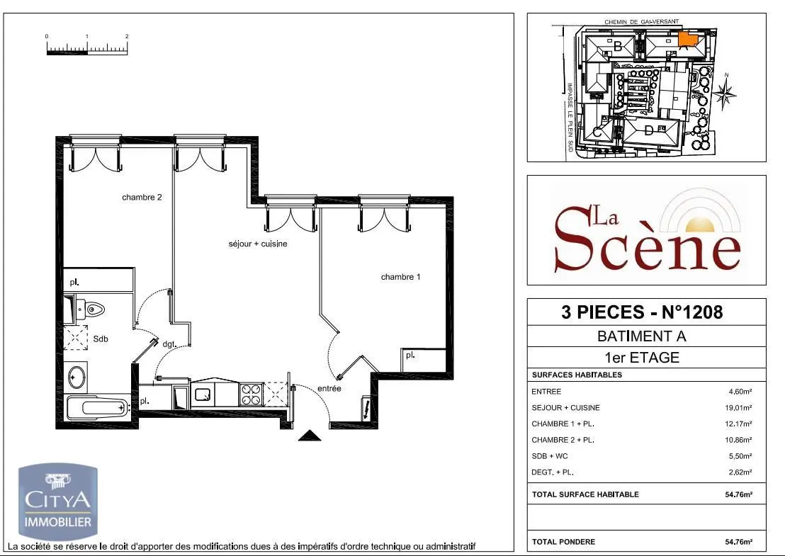 Photo 2 Appartement 3 pièces 52.4m²