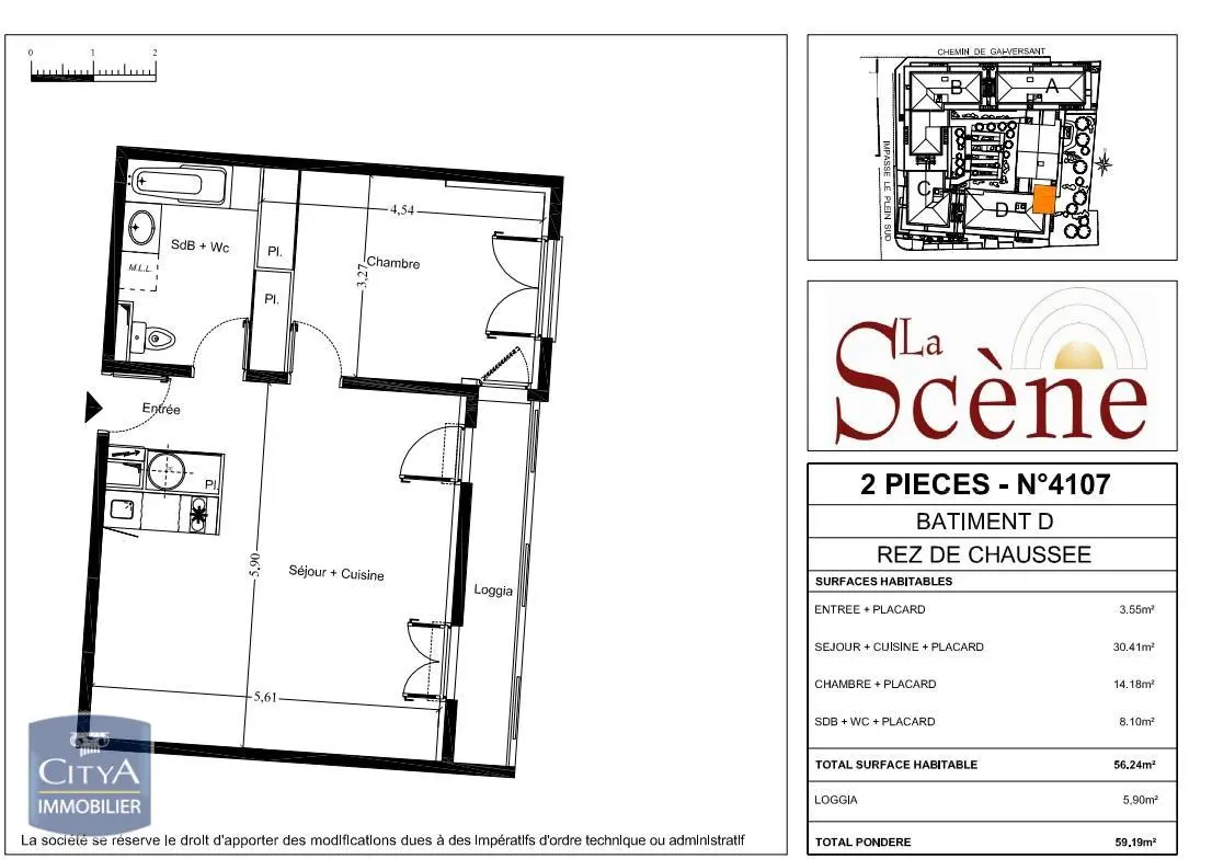 Photo 2 Appartement 2 pièces 56.24m²