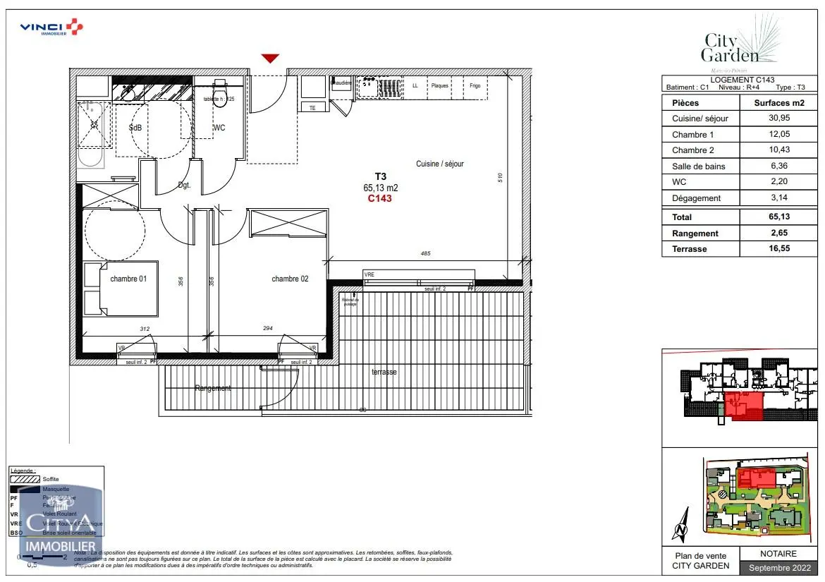 Photo 11 Appartement 3 pièces 65.13m²