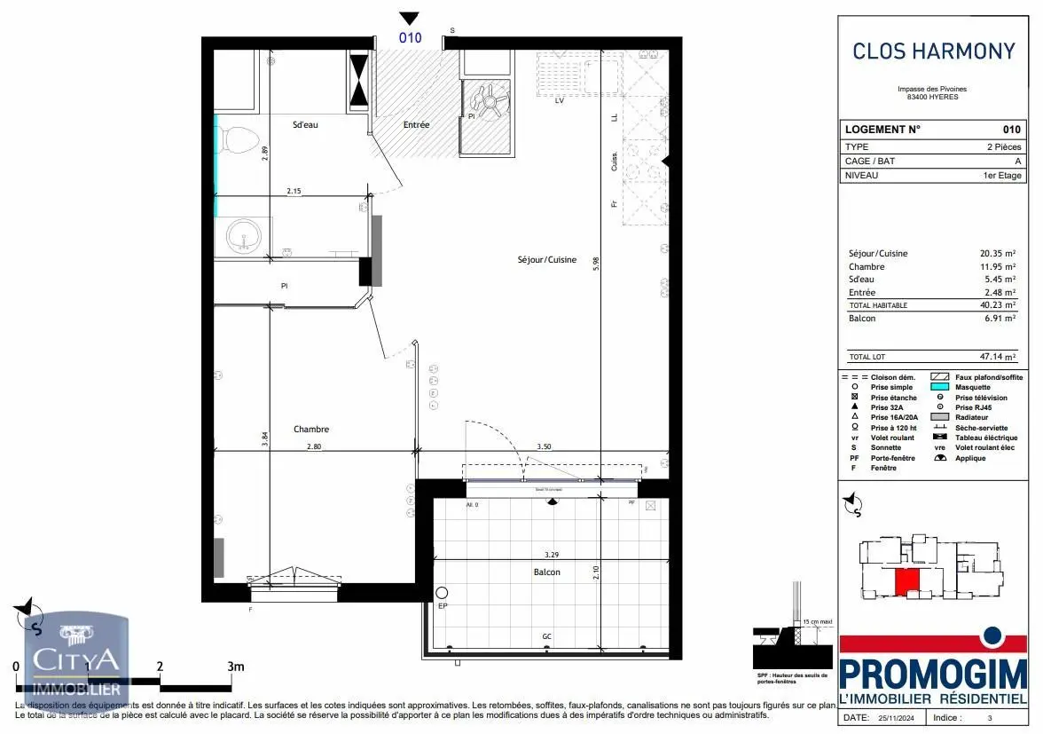 Photo 1 Appartement 2 pièces 40.23m²
