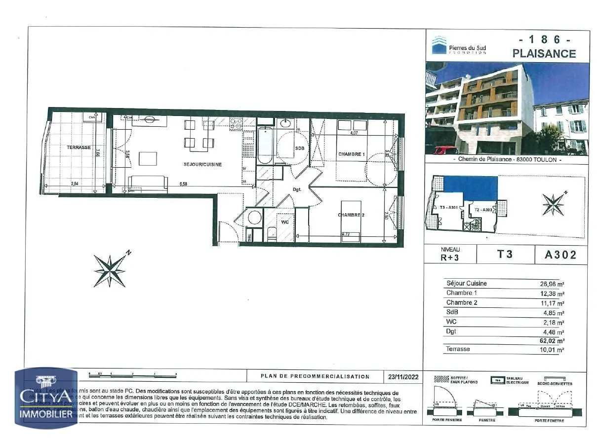 Photo 2 Appartement 3 pièces 62.02m²