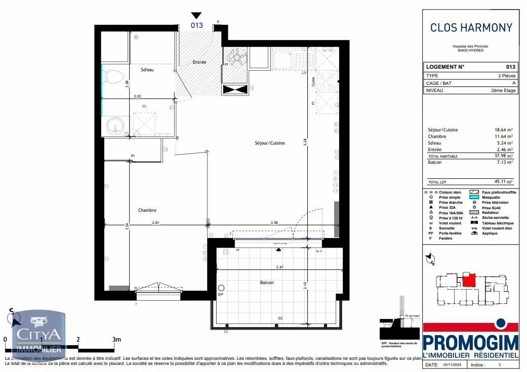 Photo 1 Appartement 2 pièces 37.98m²