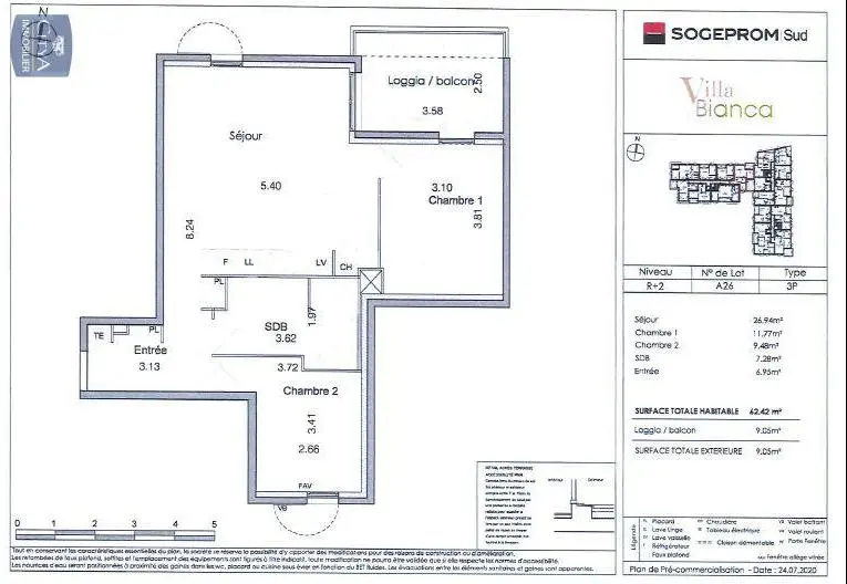 Photo 7 Appartement 3 pièces 62.42m²