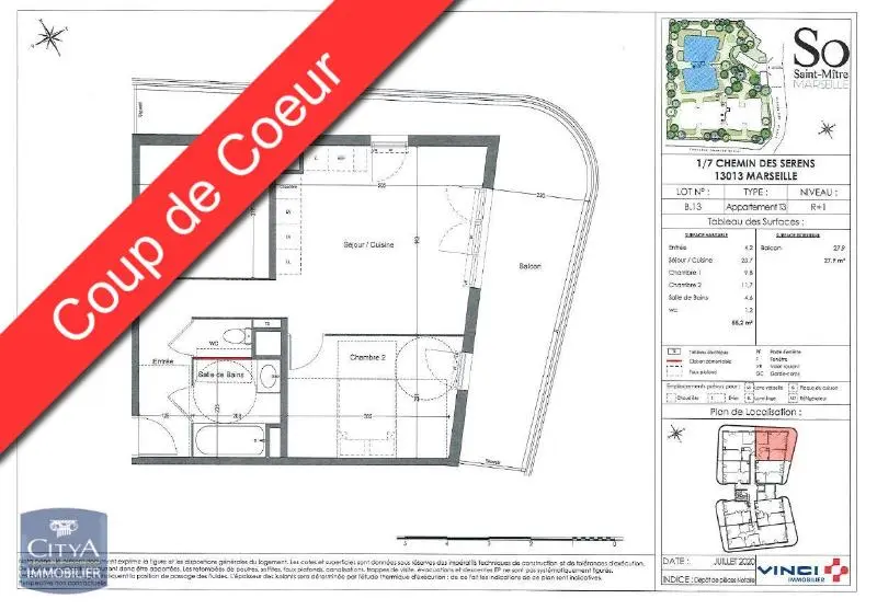 Photo 1 Appartement 3 pièces 55.2m²