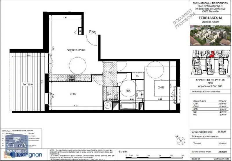 Photo 8 Appartement 3 pièces 61.3m²