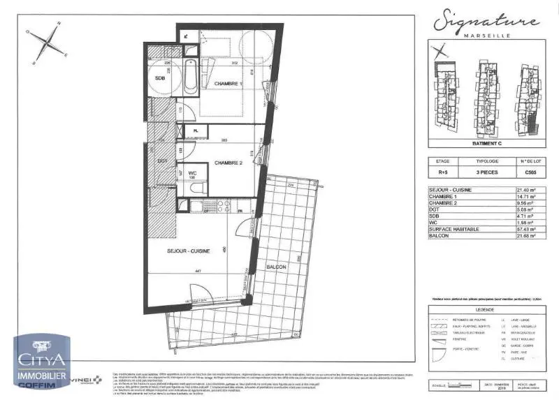 Photo 2 Appartement 3 pièces 57.43m²