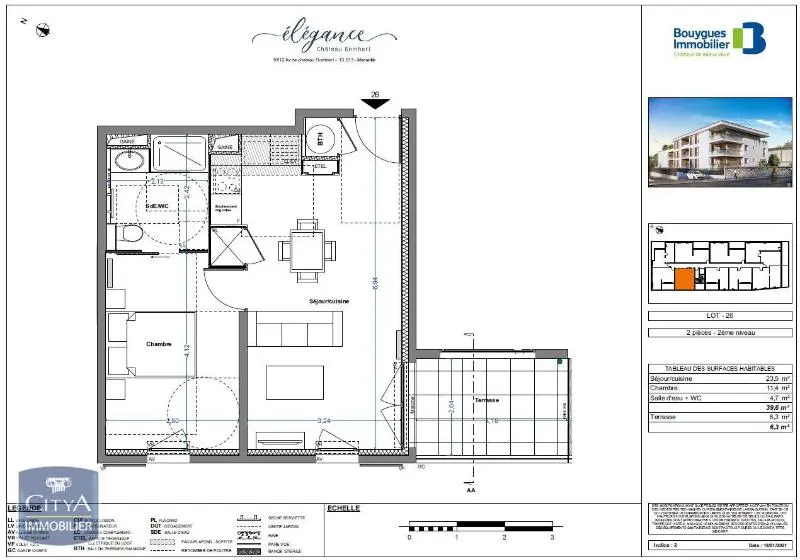 Photo 2 Appartement 2 pièces 39.6m²