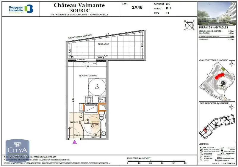 Photo 2 Appartement 1 pièce 20.79m²