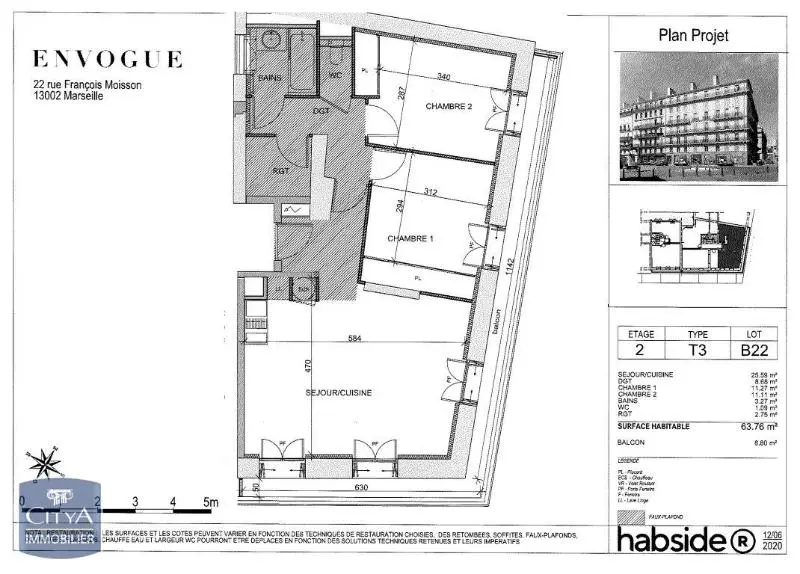 Photo 7 Appartement 3 pièces 63.76m²