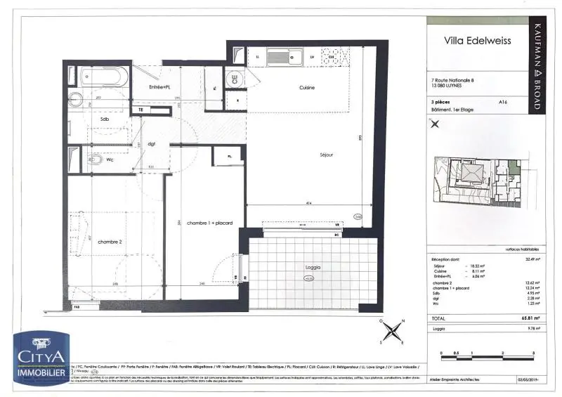 Photo 8 Appartement 3 pièces 65.81m²