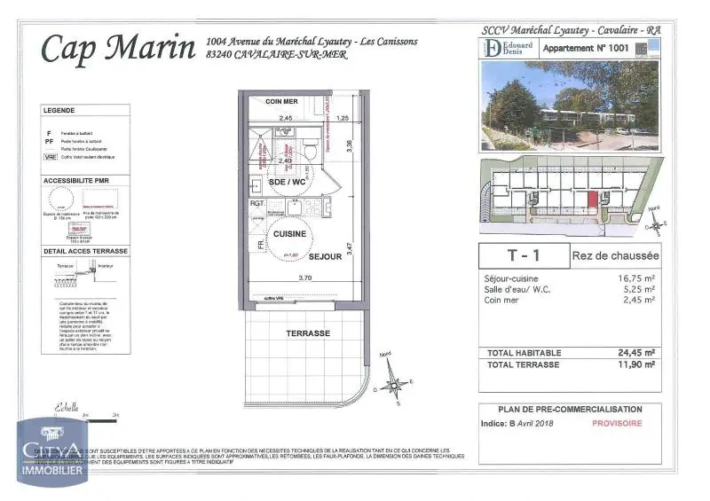 Photo 2 Appartement 1 pièce 24.45m²