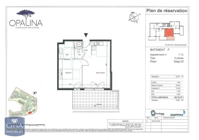 Photo 2 Appartement 2 pièces 42.16m²