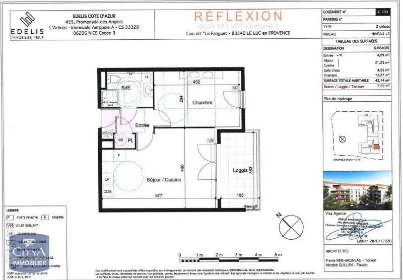 Photo 2 Appartement 2 pièces 42.14m²