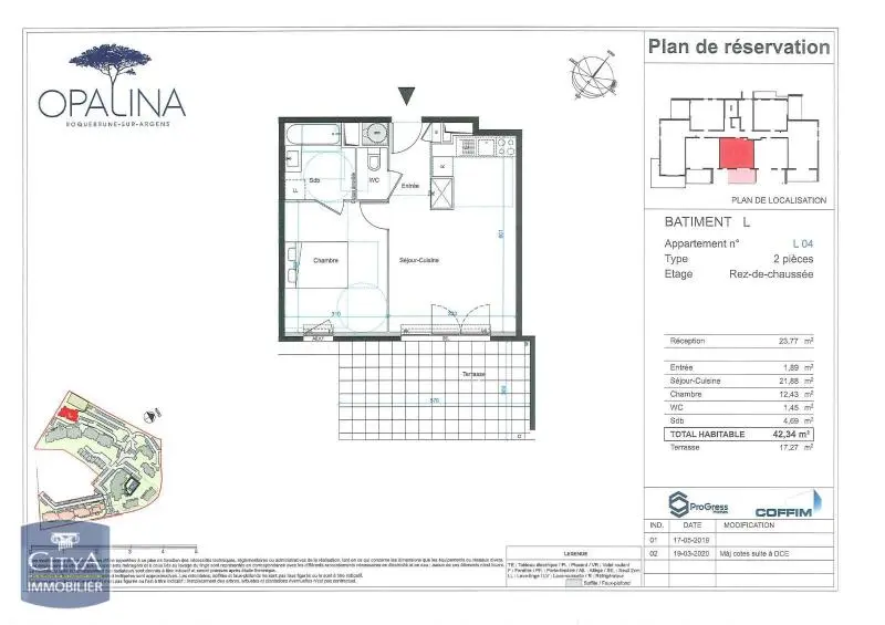 Photo 2 Appartement 2 pièces 42.34m²