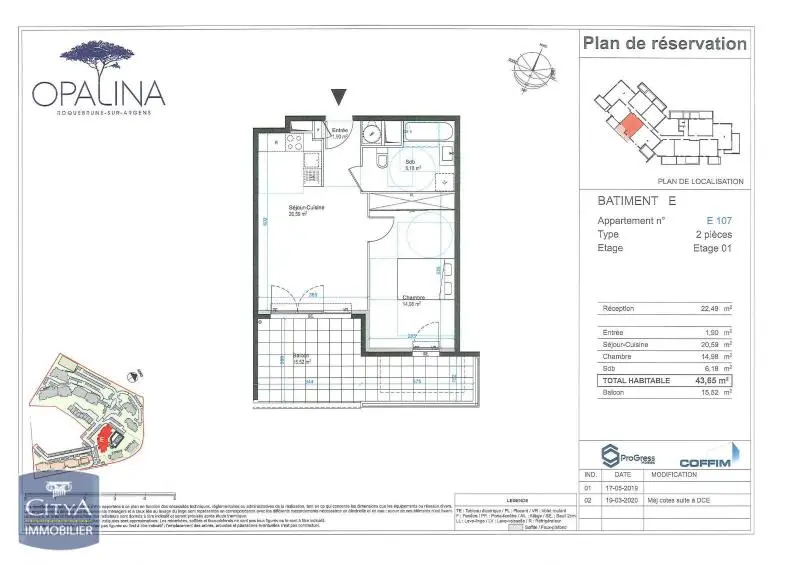 Photo 2 Appartement 2 pièces 43.37m²