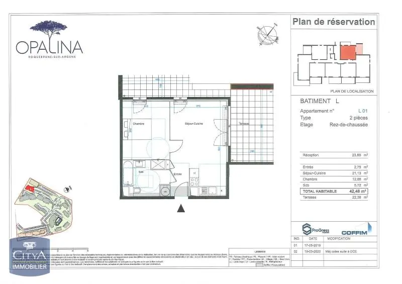 Photo 2 Appartement 2 pièces 42.48m²
