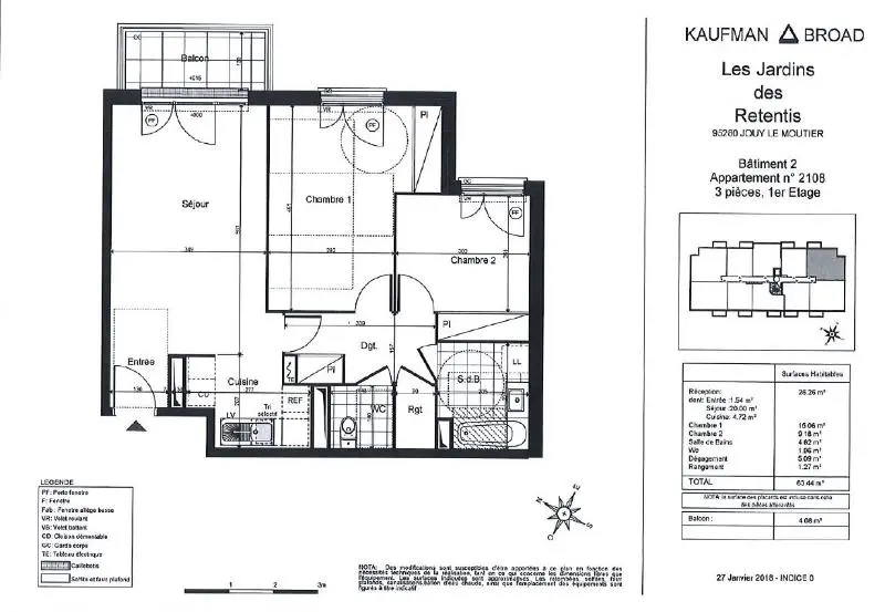 Photo 16 Appartement 3 pièces 63.44m²