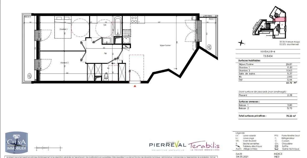 Photo 10 Appartement 3 pièces 65.72m²