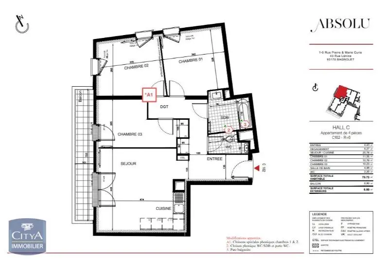 Photo 7 Appartement 4 pièces 70.82m²