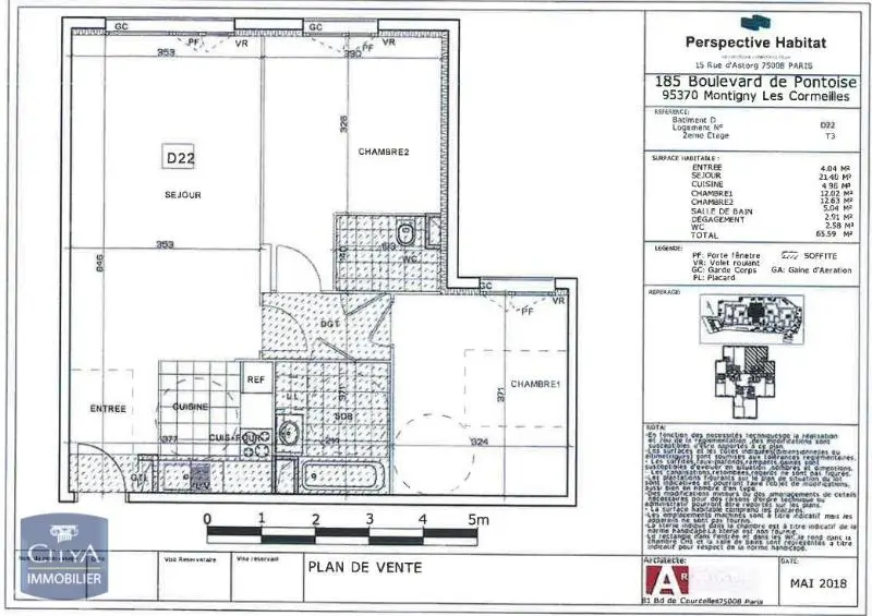 Photo 6 Appartement 3 pièces 65.58m²