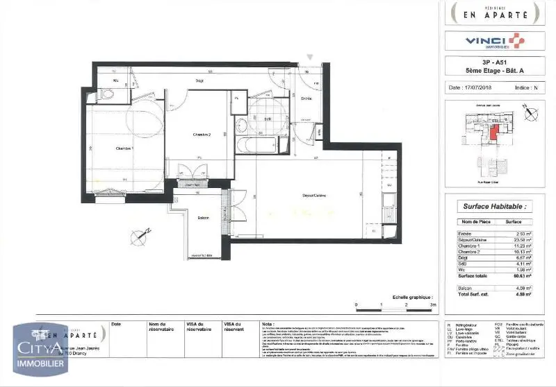 Photo 8 Appartement 3 pièces 60.63m²