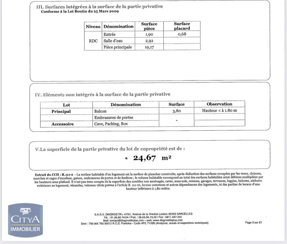 Photo 2 Appartement 1 pièce 24.67m²