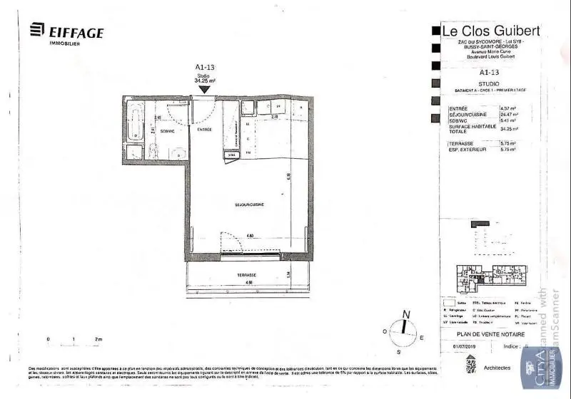 Photo 1 Appartement 1 pièce 34.25m²
