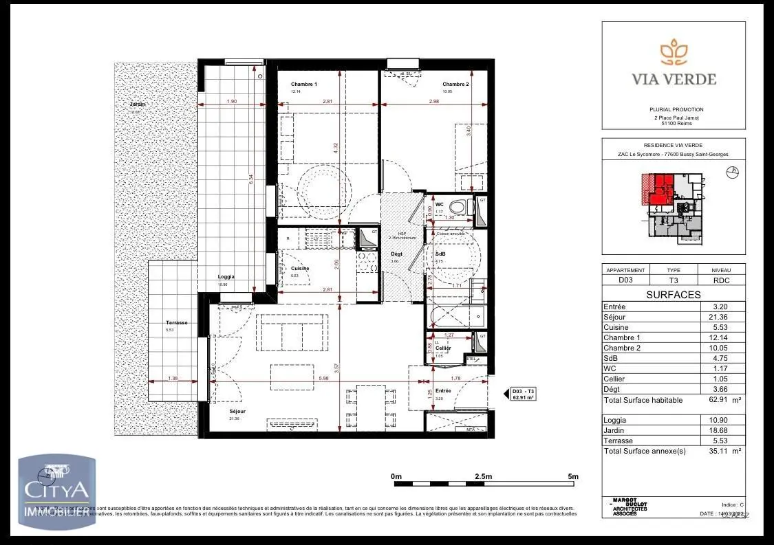 Photo 2 Appartement 3 pièces 62.91m²