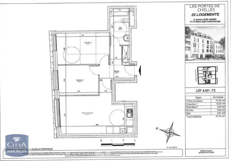 Photo 2 Appartement 3 pièces 57.04m²