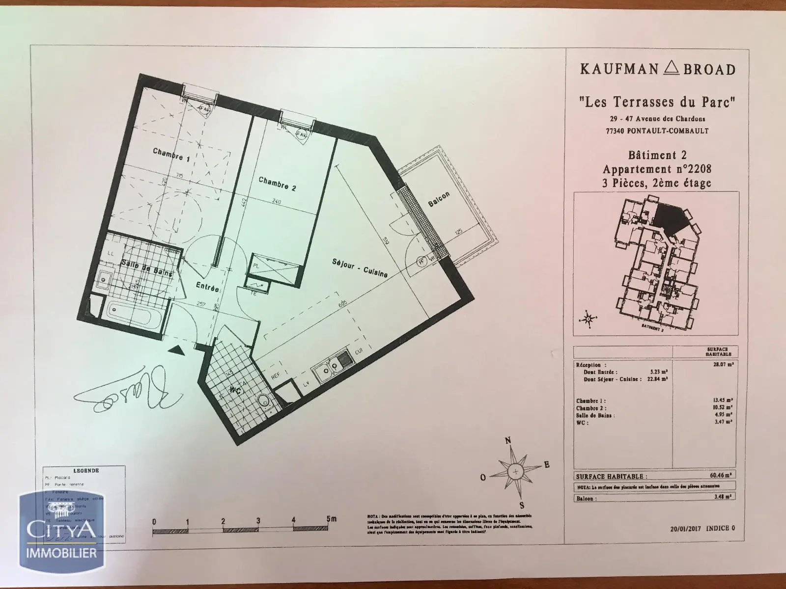 Photo 2 Appartement 3 pièces 60.46m²