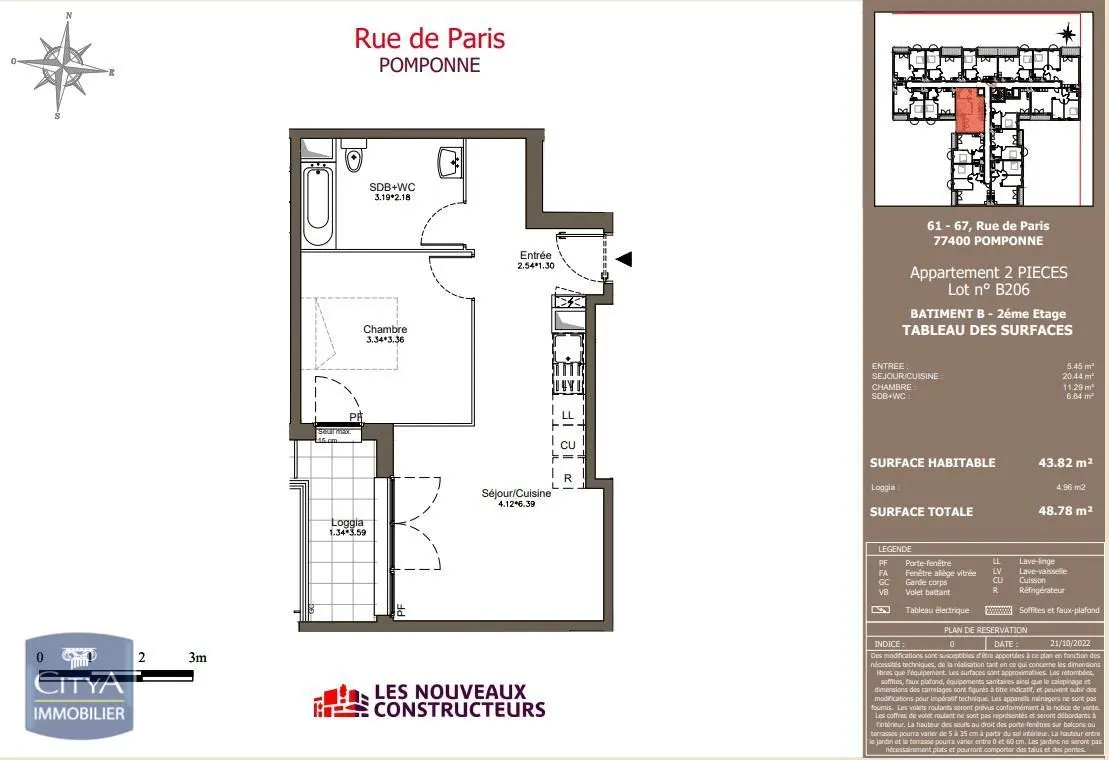 Photo 2 Appartement 2 pièces 43.82m²