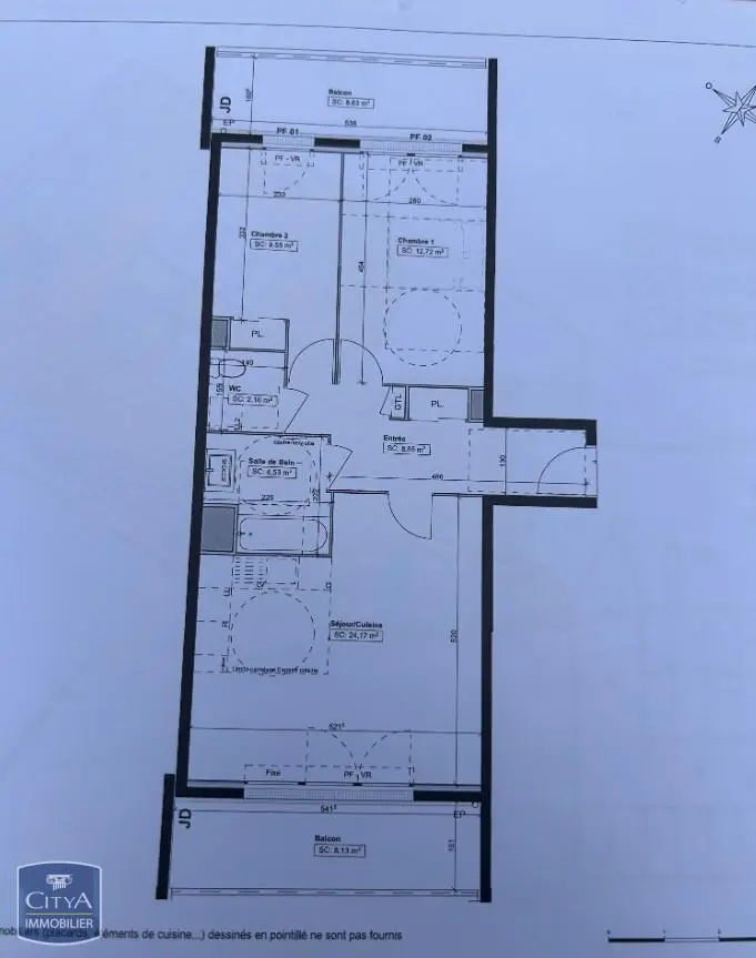Photo 2 Appartement 3 pièces 61.98m²