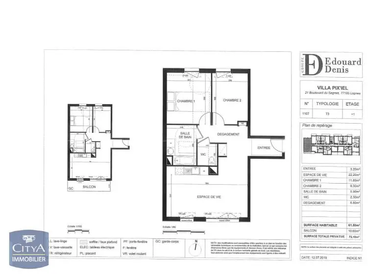 Photo 6 Appartement 3 pièces 61.5m²