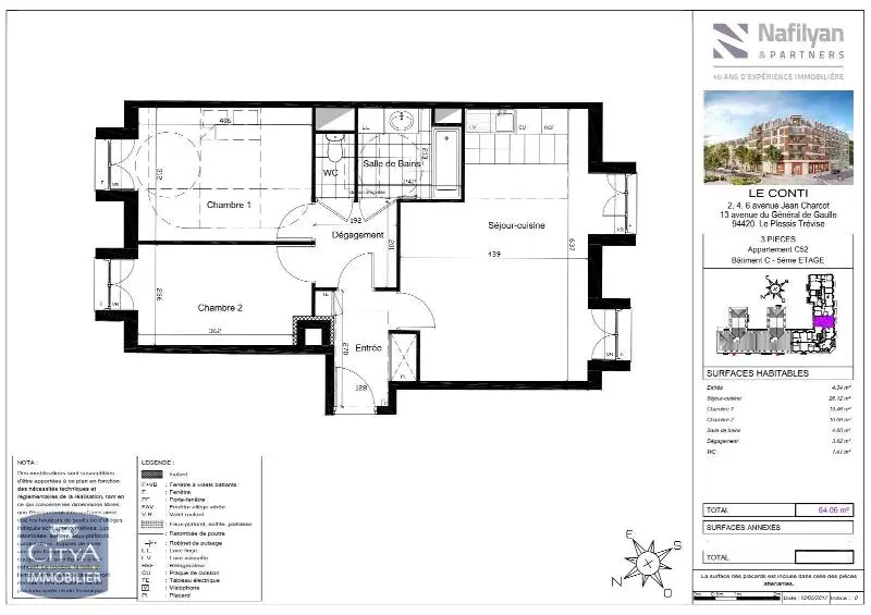 Photo 6 Appartement 3 pièces 64.06m²