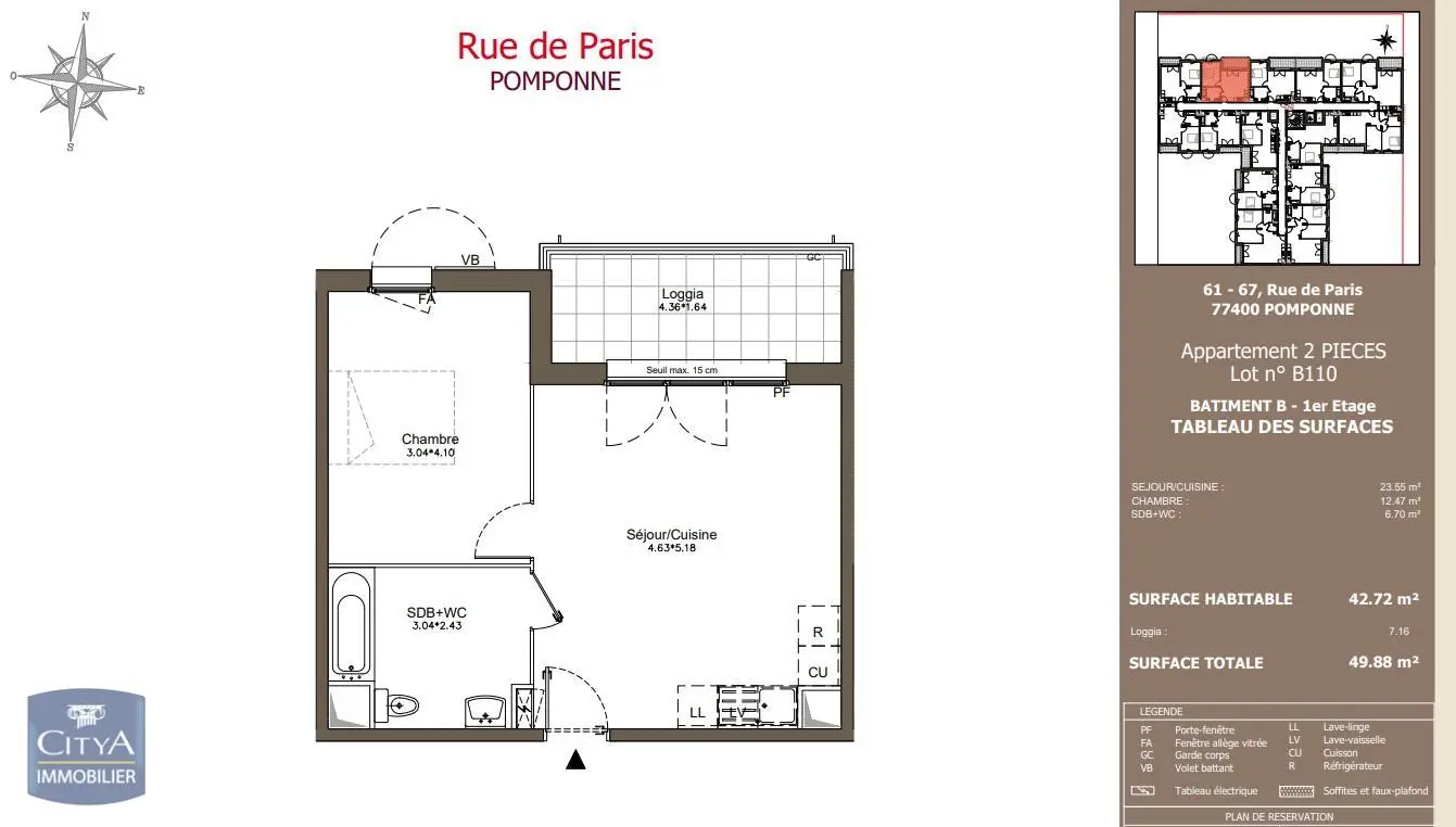 Photo 1 Appartement 2 pièces 42.72m²