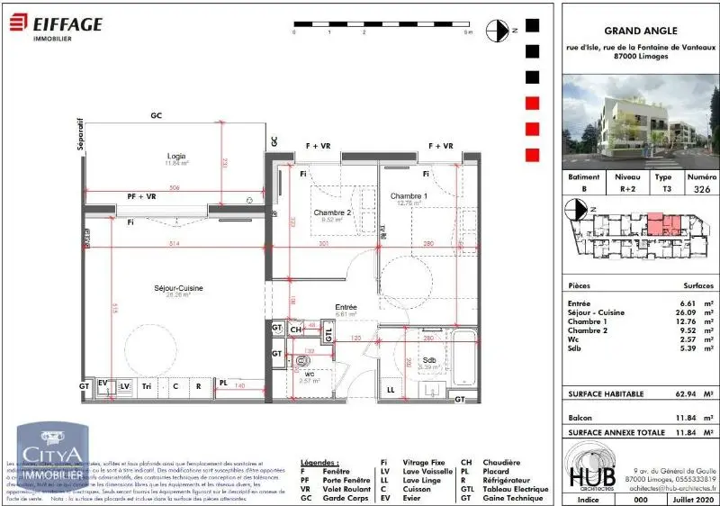 Photo 2 Appartement 3 pièces 62.94m²