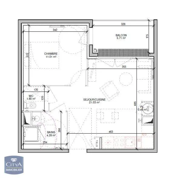 Photo 8 Appartement 2 pièces 38.54m²