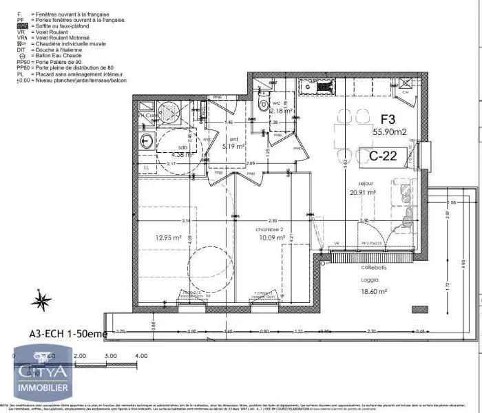 Photo 10 Appartement 3 pièces 55.9m²