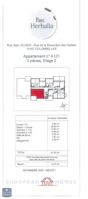 Photo 3 Appartement 3 pièces 61.53m²