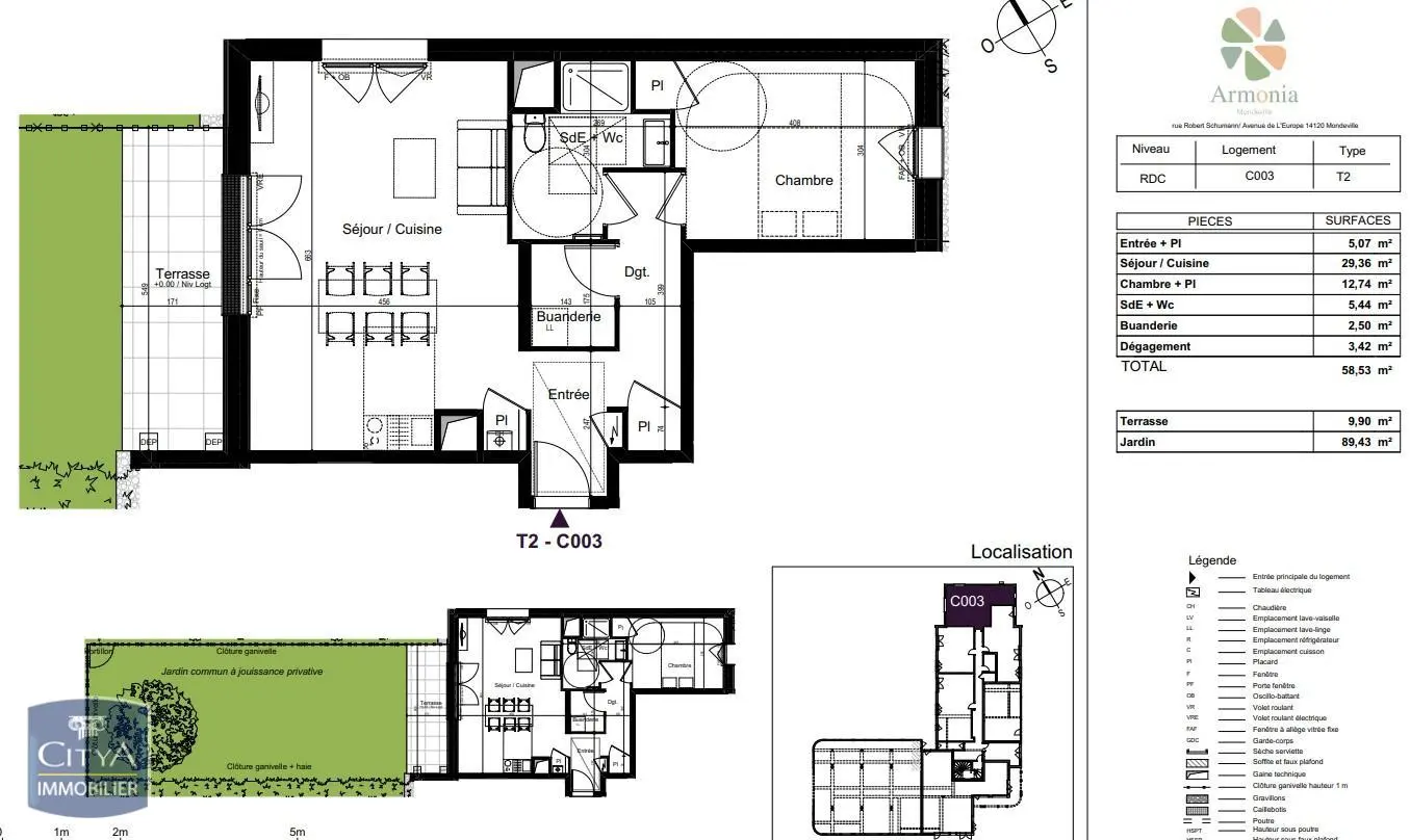 Photo 2 Appartement 2 pièces 58.53m²