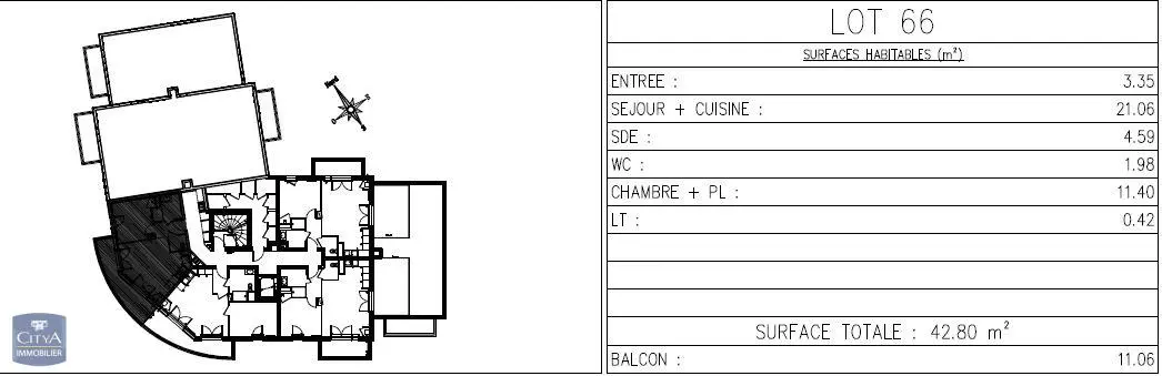Photo 3 Appartement 2 pièces 42.8m²