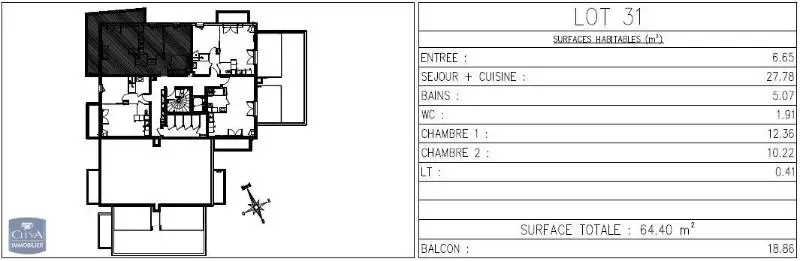 Photo 11 Appartement 3 pièces 64.4m²
